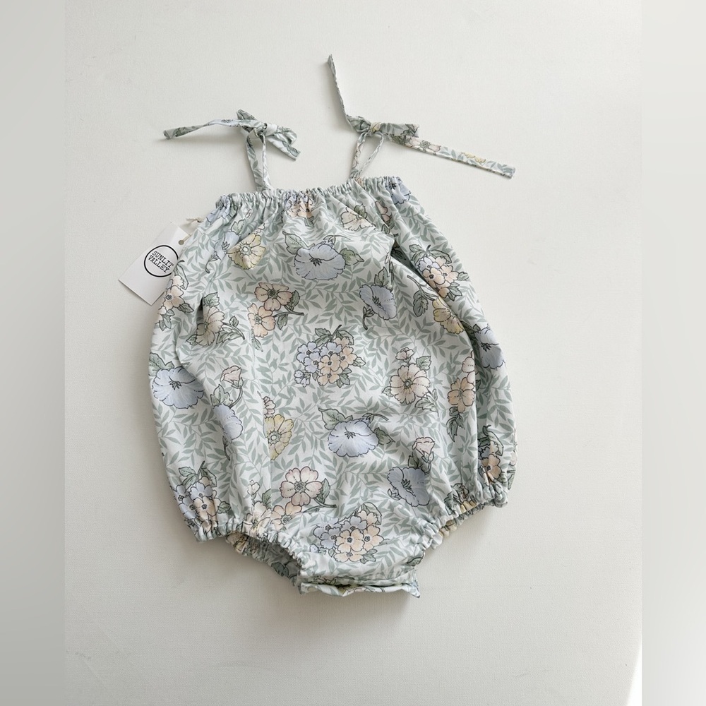 NWT - Handmade Floral Summer Romper - Pastel - Size 3-4T